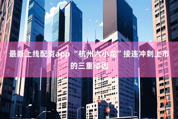 最新上线配资app “杭州六小龙”接连冲刺上市的三重动因